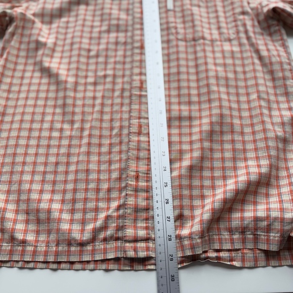 Columbia Short Sleeve Button Down Shirt  Orange & Cream Size S - Picture 8 of 8